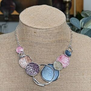 Colorful Geometric Statement Necklace